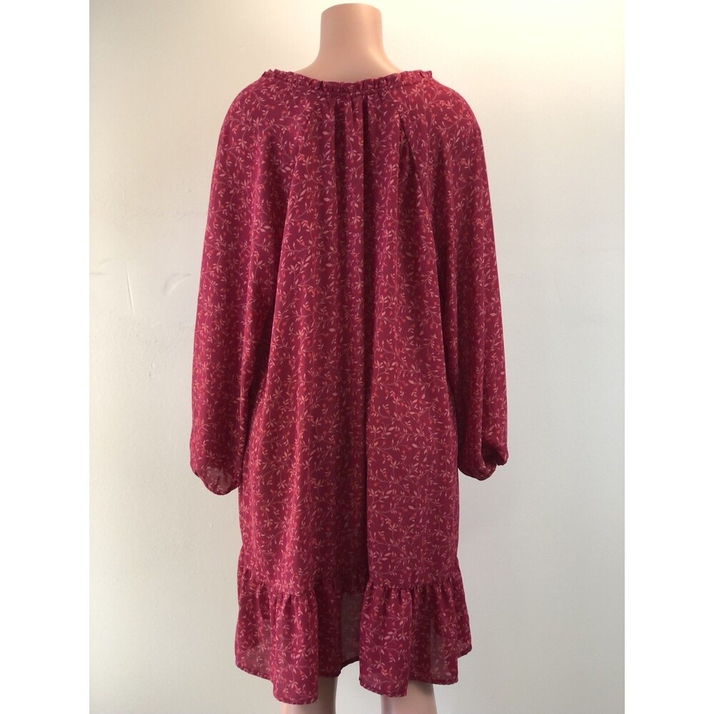 New Old Navy Women Light Dress  Plus Size 2XL Fit Flat Floral Long Sleeve - Picture 4 of 11